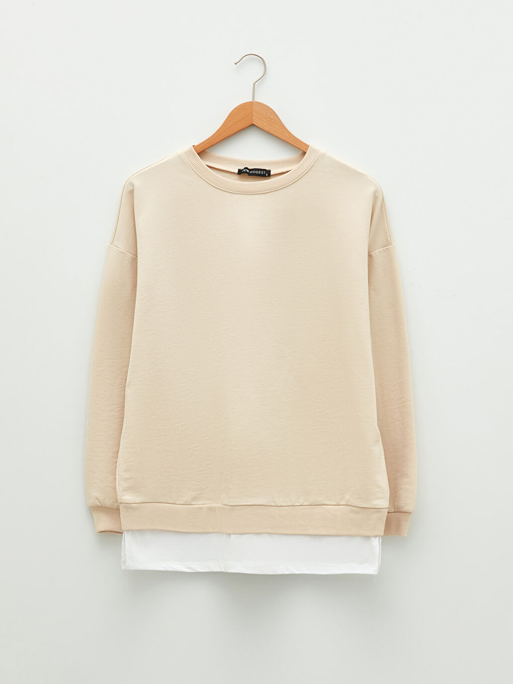 LC Waikiki Crew Neck Plain Long Sleeve Women's Sweatshirt Tunic -S2IP60Z8-PQB
