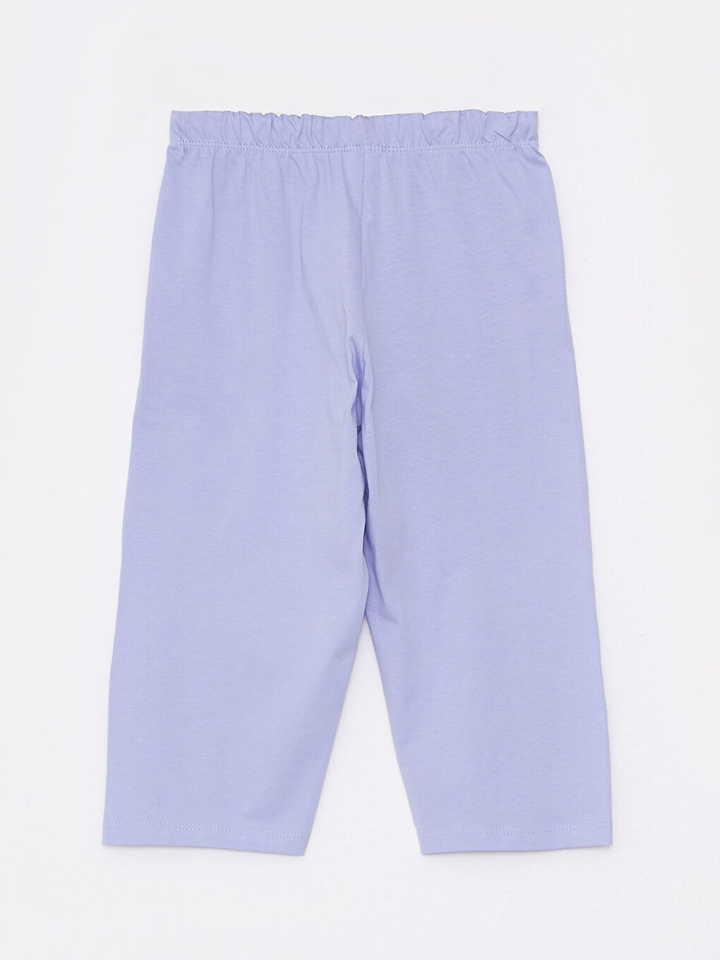 Lila Bisiklet Yaka Baskılı Kısa Kollu Kız Çocuk Pijama Takımı-5