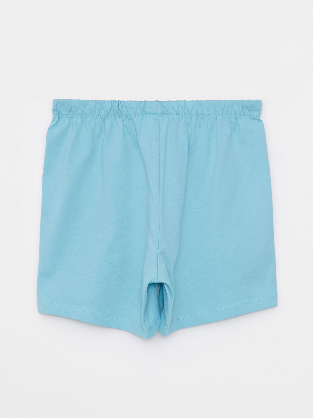 Mavi Bisiklet Yaka Baskılı Kısa Kollu Kız Çocuk Şortlu Pijama Takımı-5