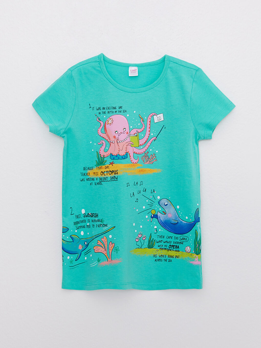 Crew Neck Printed Short Sleeve Girl's Short Pajamas Set -S2IP97Z4-G6P