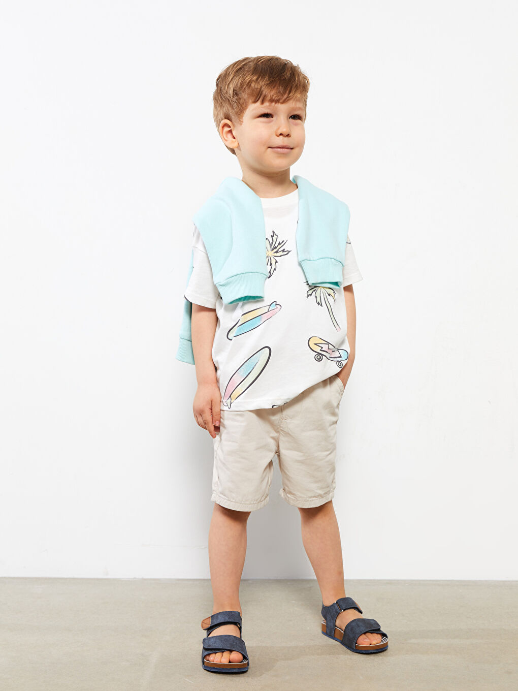 Базовые хлопковые шорты для малыша мальчика-1