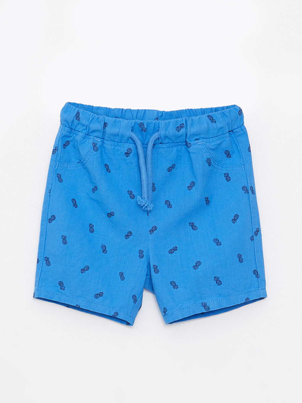 Mavi Beli Lastikli Baskılı Erkek Bebek Şort
