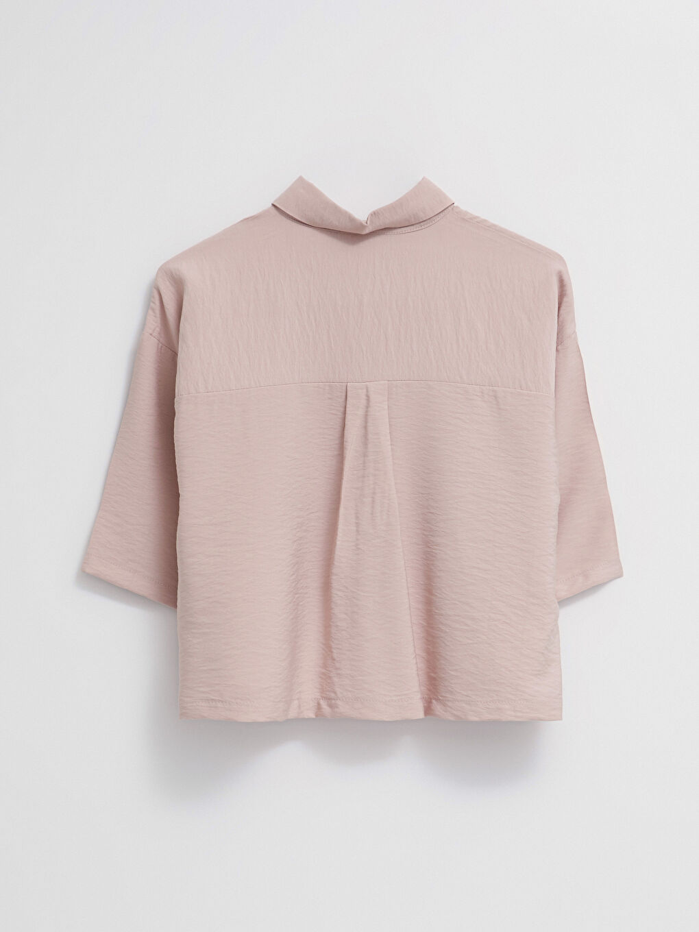 Front Button Closure Straight Short Sleeve Women's Shirt-6