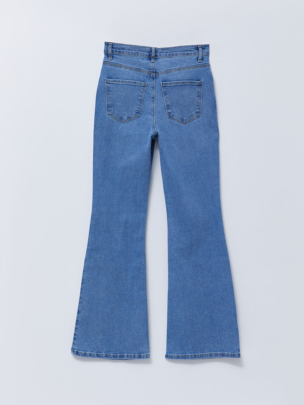 İndigo Yüksek Bel Mars Flare Kadın Jean Pantolon-7
