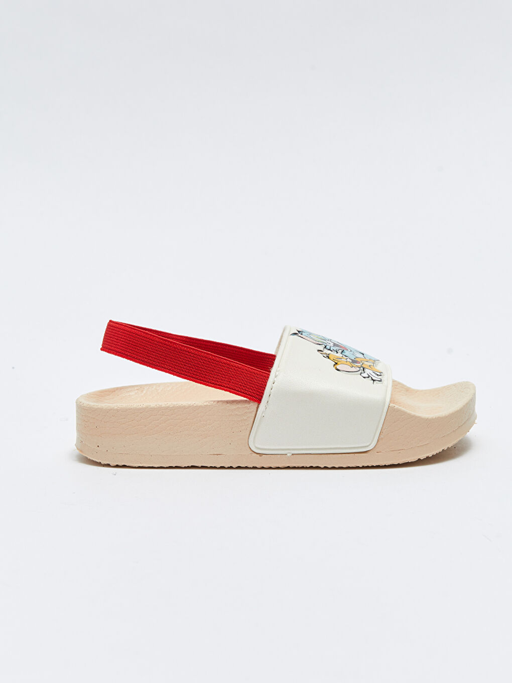 Ekru Tom&Jerry Lisanslı Tek Bantlı Erkek Bebek Plaj Terliği-1