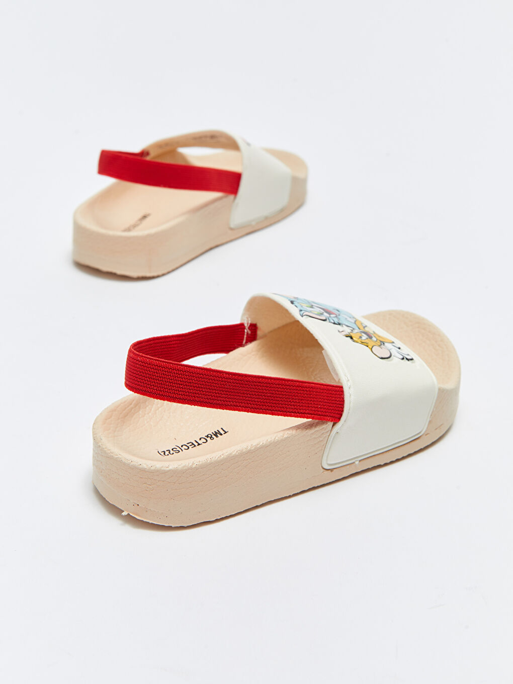 Ekru Tom&Jerry Lisanslı Tek Bantlı Erkek Bebek Plaj Terliği-4