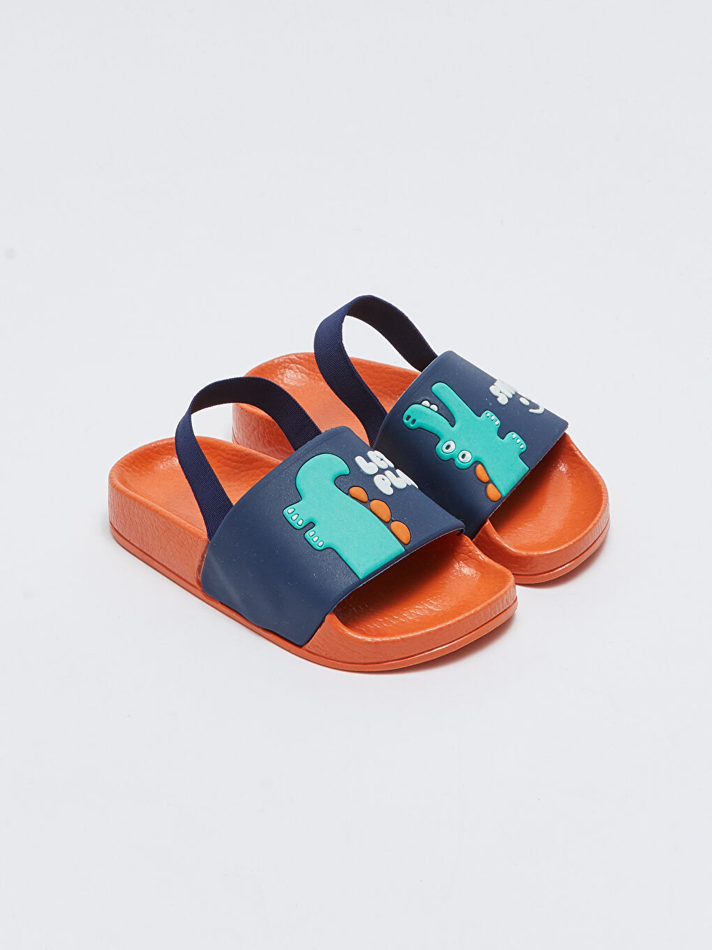 Lacivert Tek Bantlı Patch Detaylı Erkek Bebek Plaj Terliği