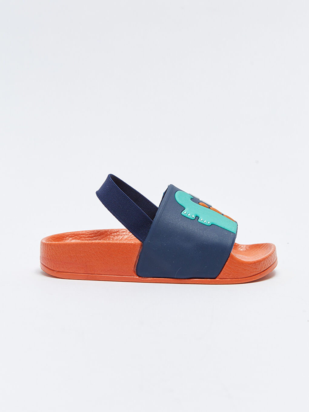 Lacivert Tek Bantlı Patch Detaylı Erkek Bebek Plaj Terliği-1