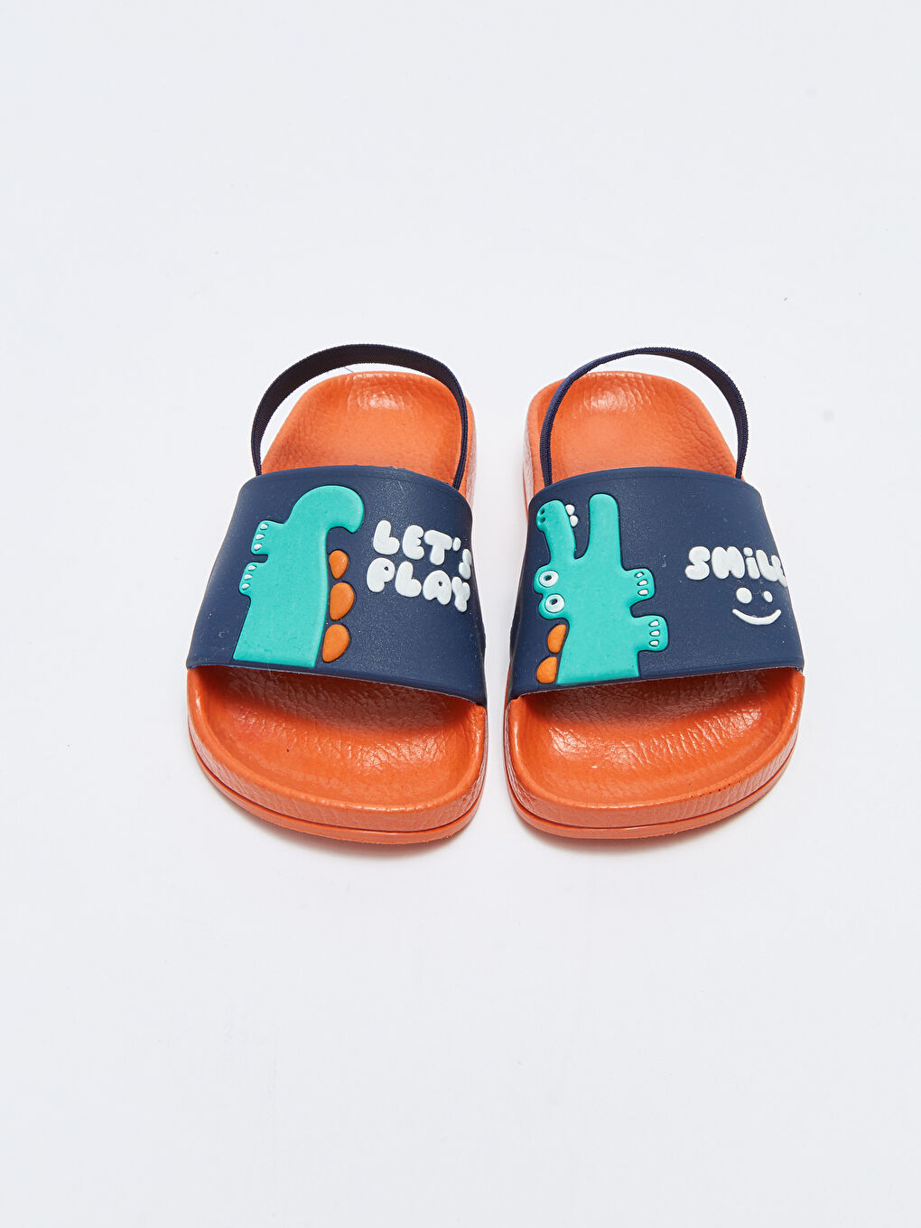 Lacivert Tek Bantlı Patch Detaylı Erkek Bebek Plaj Terliği-2