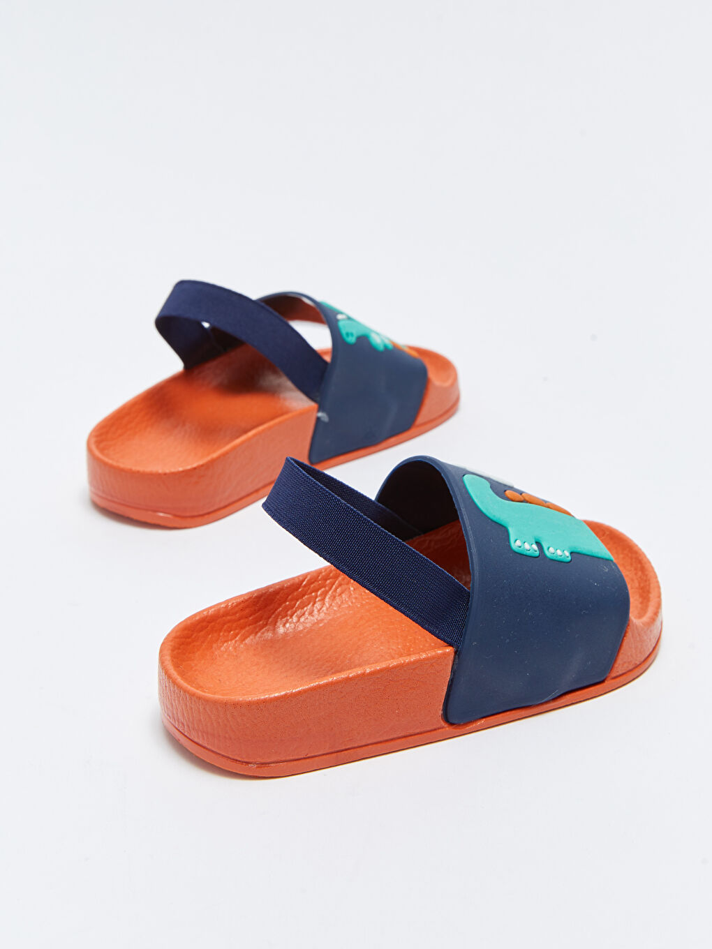 Lacivert Tek Bantlı Patch Detaylı Erkek Bebek Plaj Terliği-4