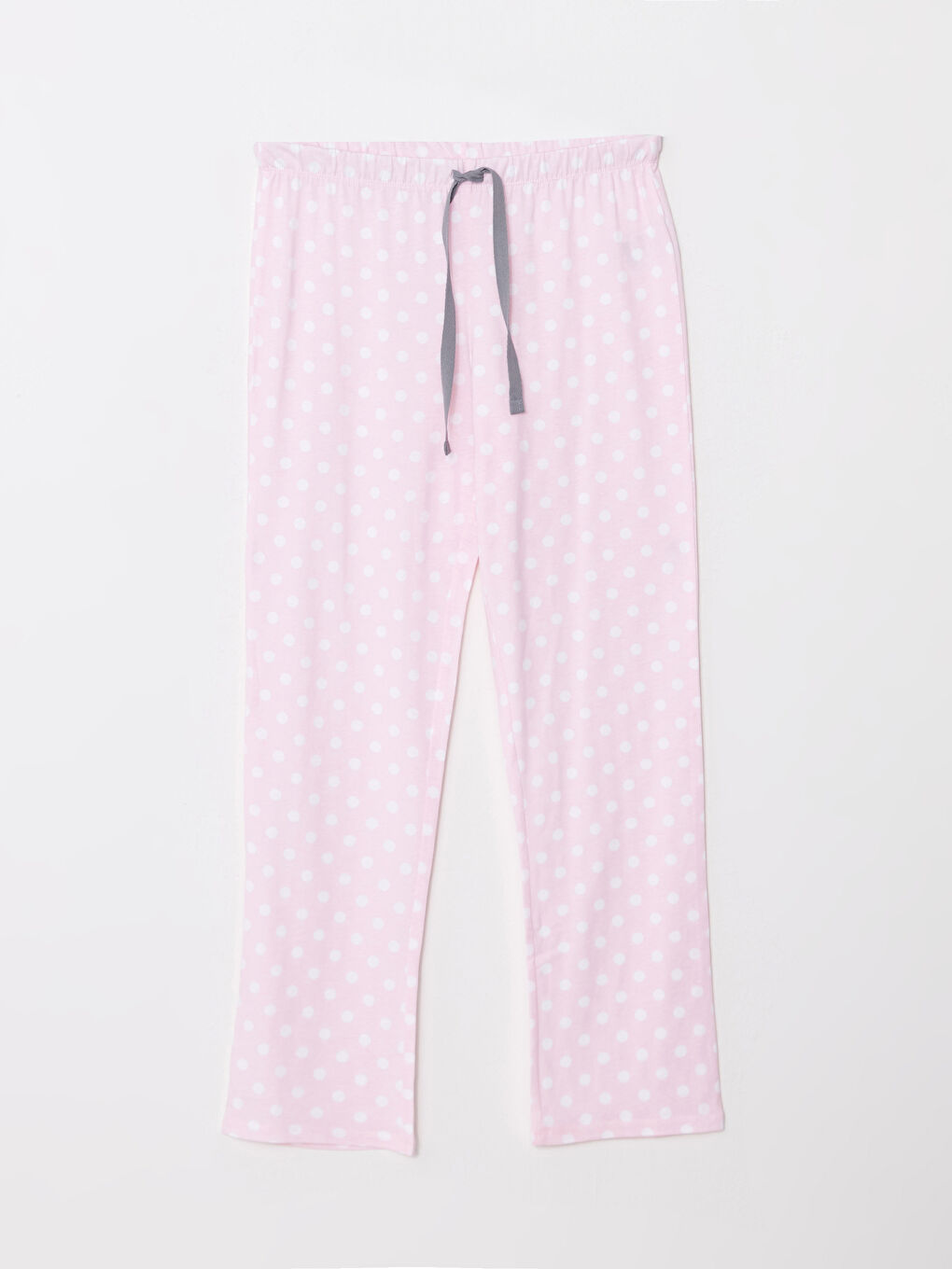 Pembe Gömlek Yaka Puantiyeli Kısa Kollu Pamuklu Kadın Pijama Takımı-7