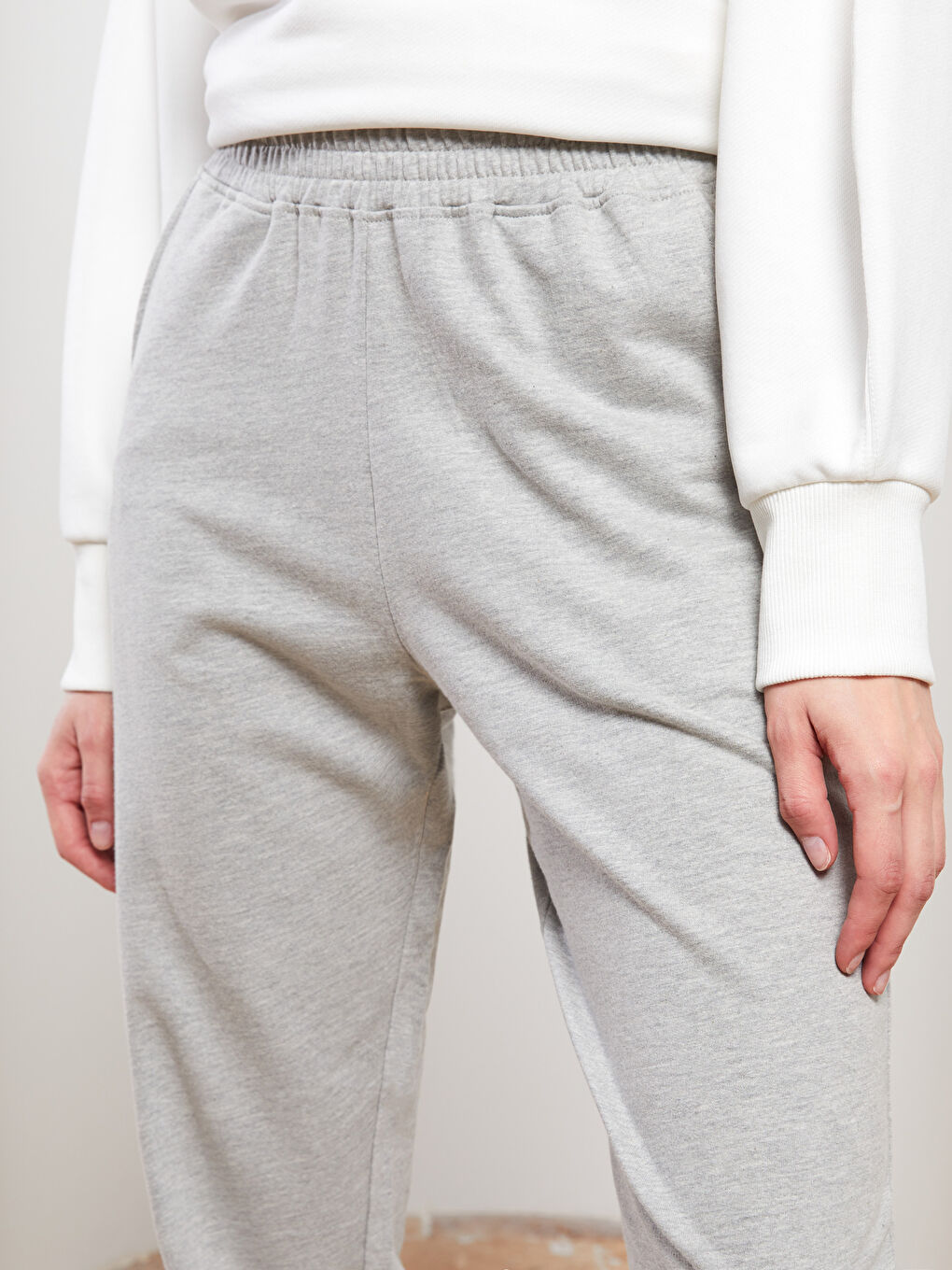 Women's Elasticated Waist Plain Jogger Sweatpants -S2IQ67Z8-LAL