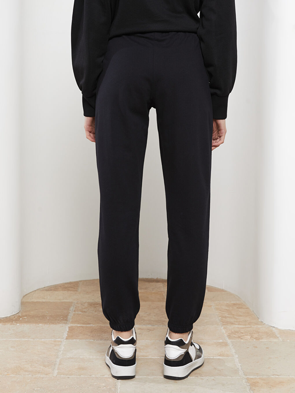Women's Elasticated Waist Plain Jogger Sweatpants -S2IQ67Z8-RQL