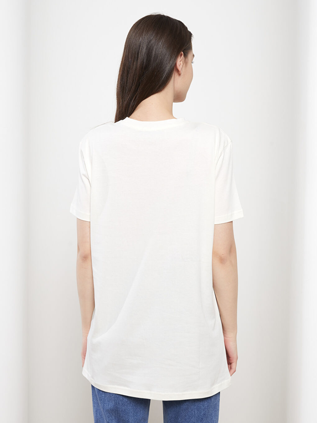 Crew Neck Tweety Printed Short Sleeve Cotton Women's Tunic-4