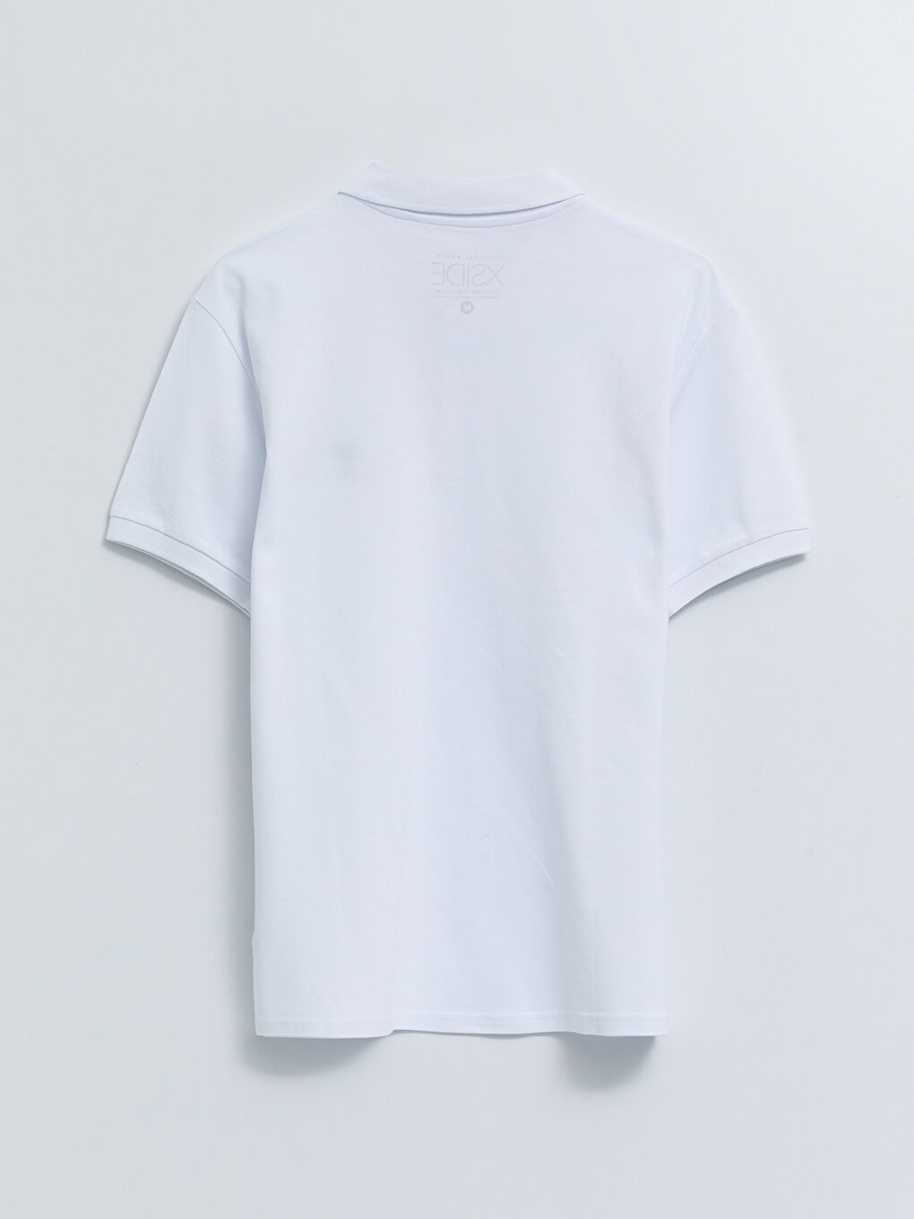 Beyaz Polo Yaka Kısa Kollu Nakışlı Erkek Tişört-6