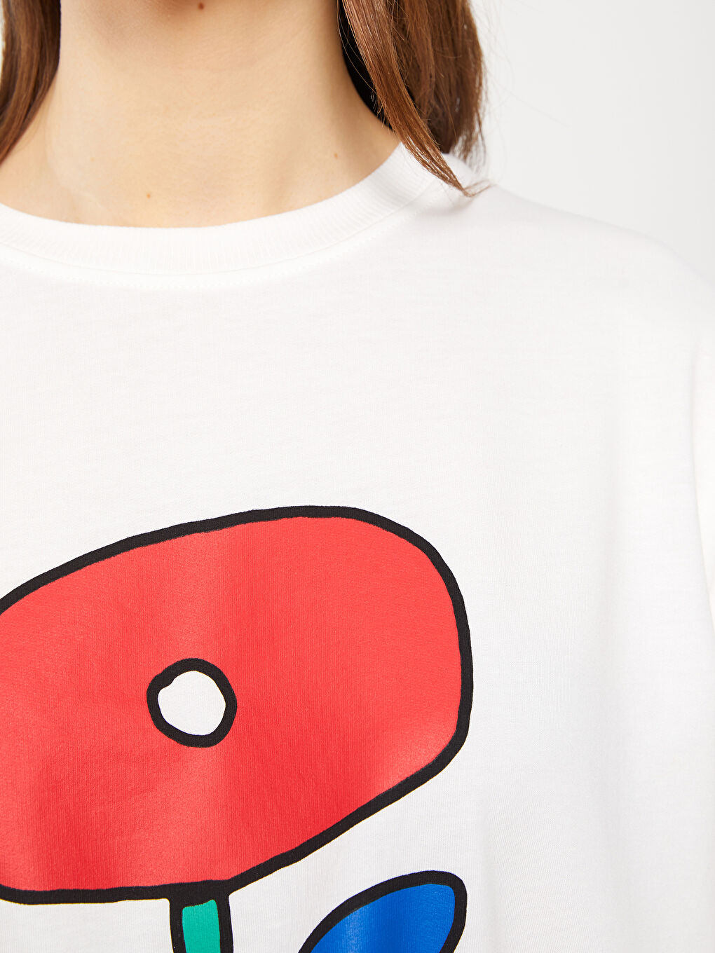 Crew Neck Printed Long Sleeve Women's Sweatshirt Tunic-7