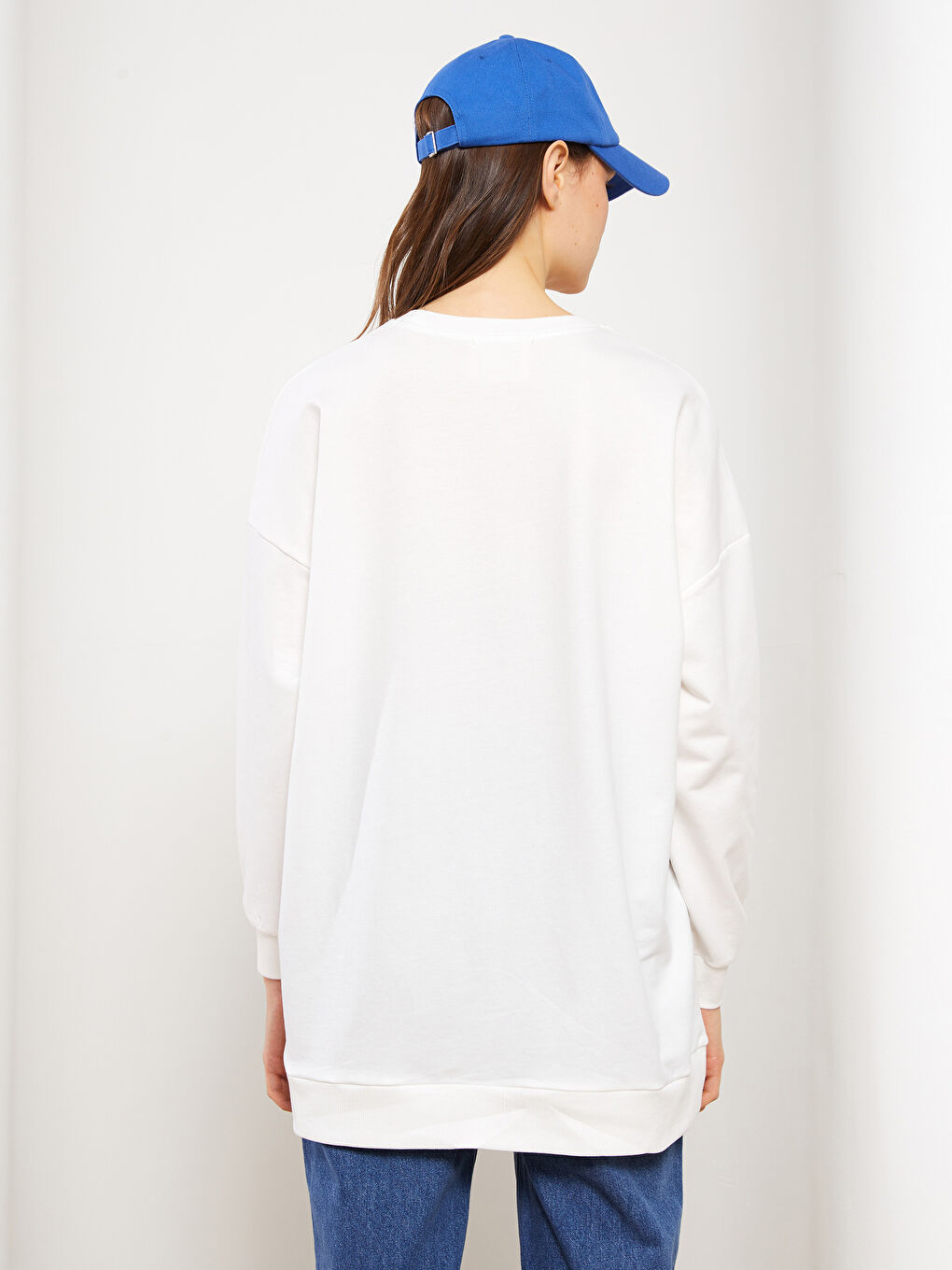 Crew Neck Printed Long Sleeve Women's Sweatshirt Tunic-9