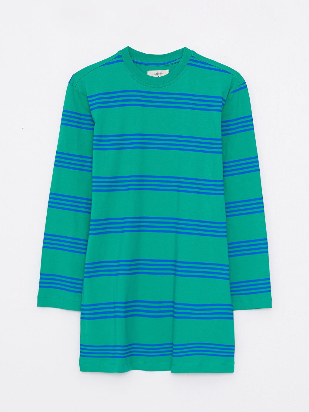 Crew Neck Striped Long Sleeve Women's Tunic-3