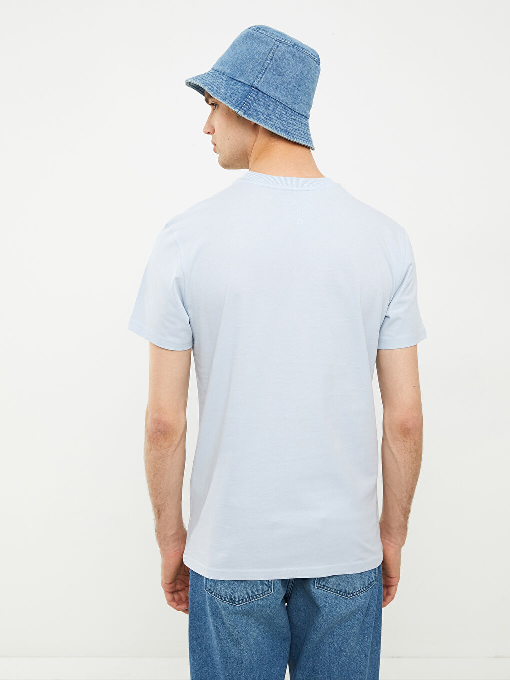 Mavi Bisiklet Yaka Kısa Kollu Basic Penye Erkek Tişört-4