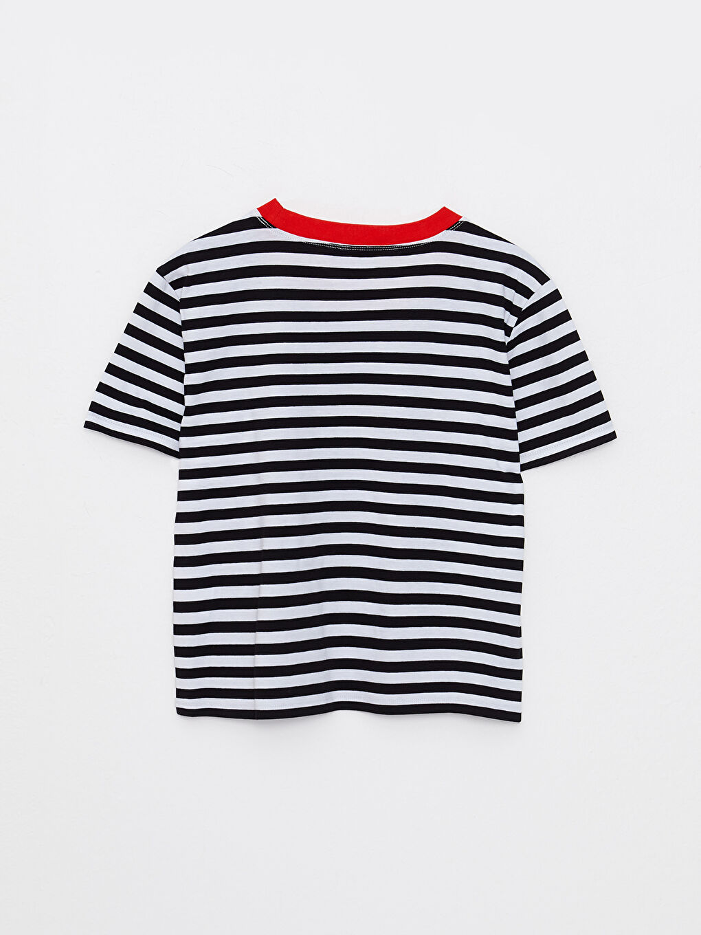 Crew Neck Striped Short Sleeve Cotton Women's T-Shirt -S2IR13Z8-LEG