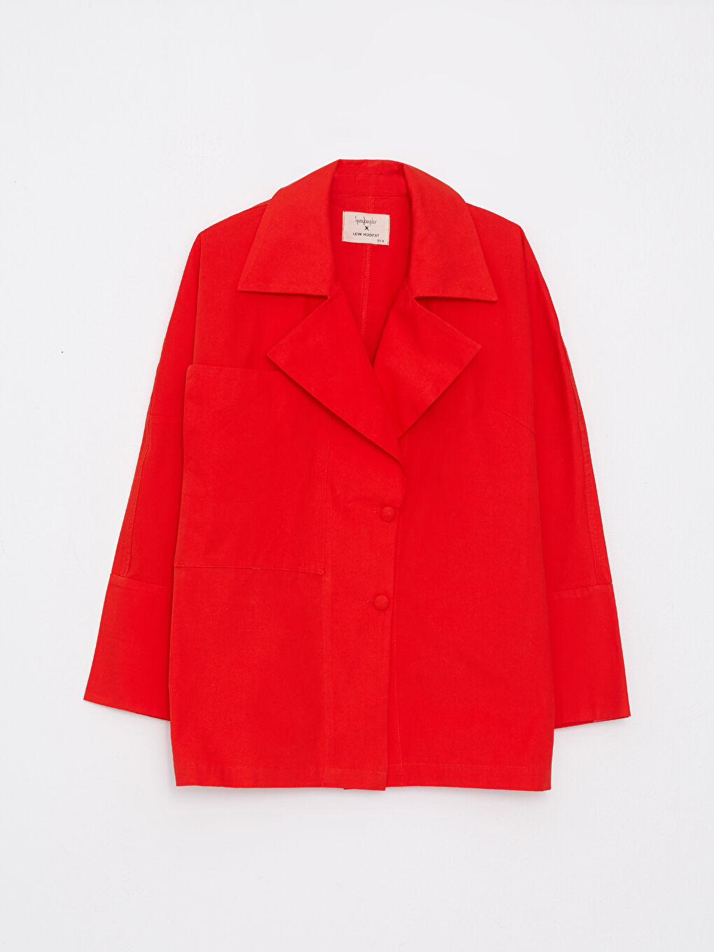 Front Button Closure Color Block Long Sleeve Gabardine Women's Jacket-6