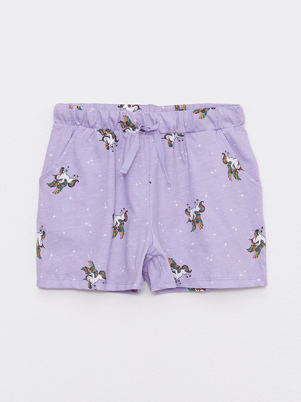 Elastic Waist Printed Girl's Shorts 2 Pieces-2