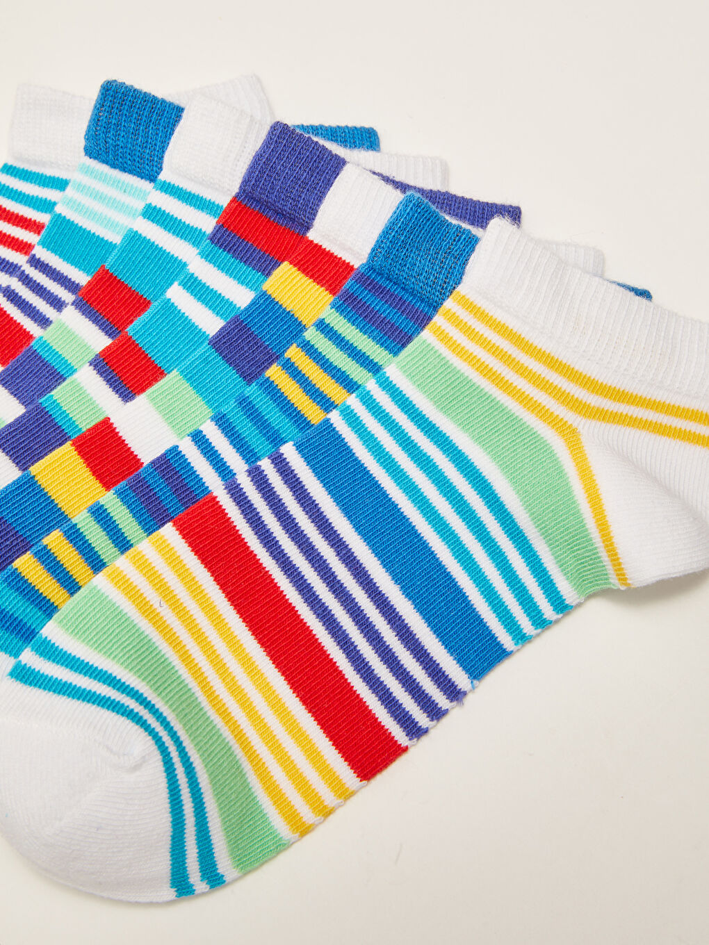 Karışık Çizgili Erkek Çocuk Patik Çorap 7'li-2