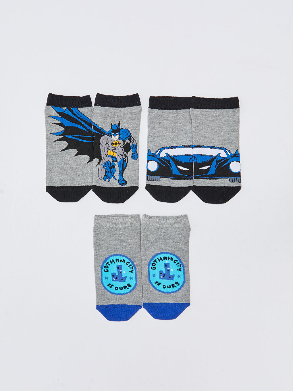 جوارب باتمان مطبوعة للأولاد - ٣ قطع-1