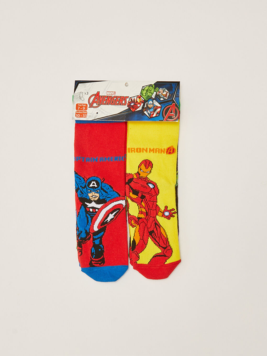 LC Waikiki Avengers Patterned Boys Socks 3 Pack -S2IS10Z4-K00