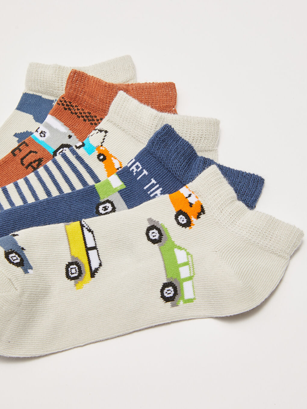 Car Printed Boys Booties Socks 5 Pack-2