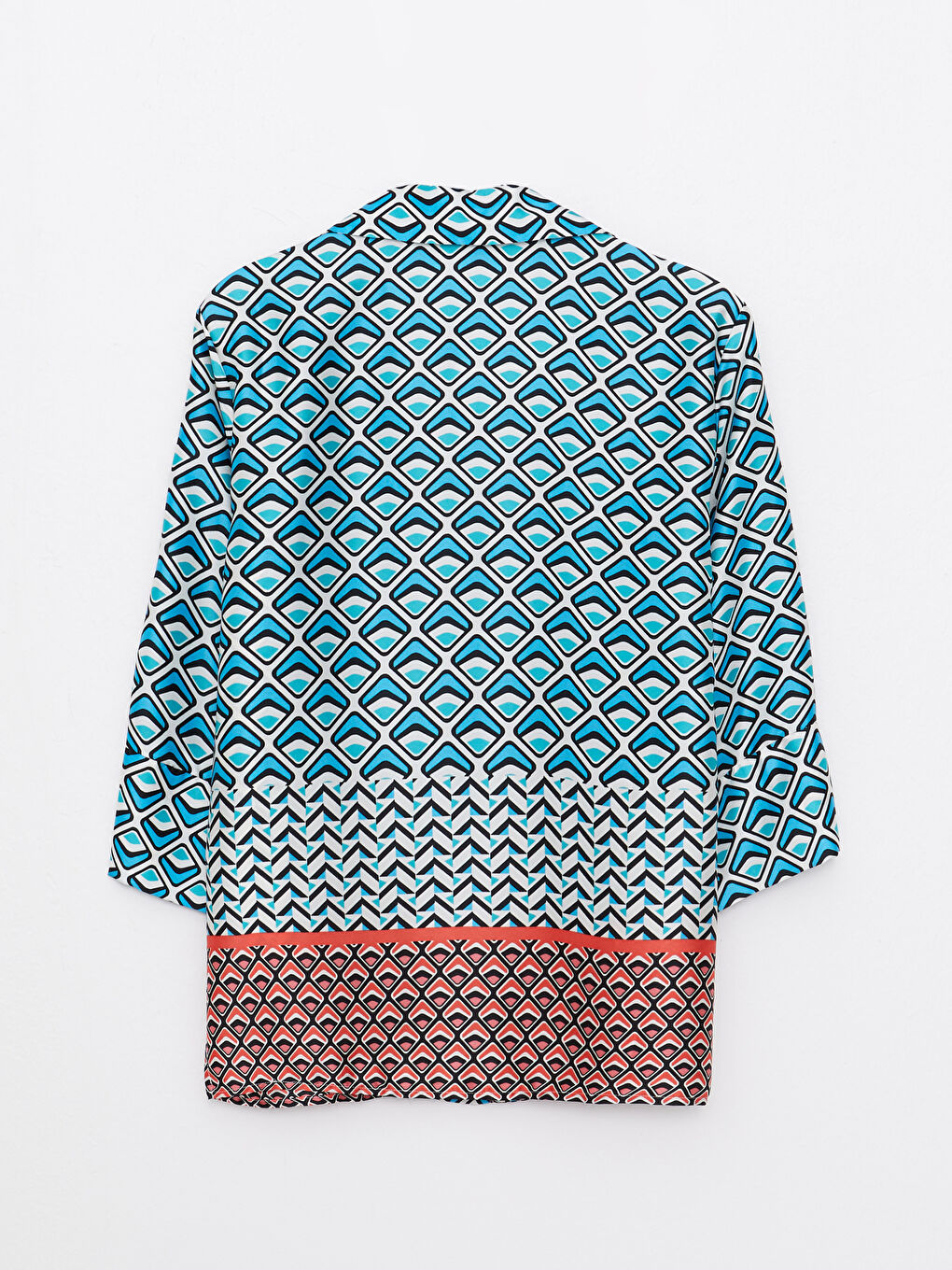 قميص ستان للسيدات بنقشة وإغلاق بأزرار أمامية-6