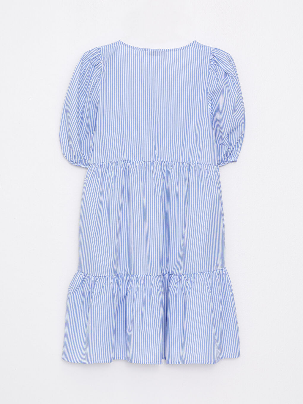 V Neck Striped Short Sleeve Women's Dress-6