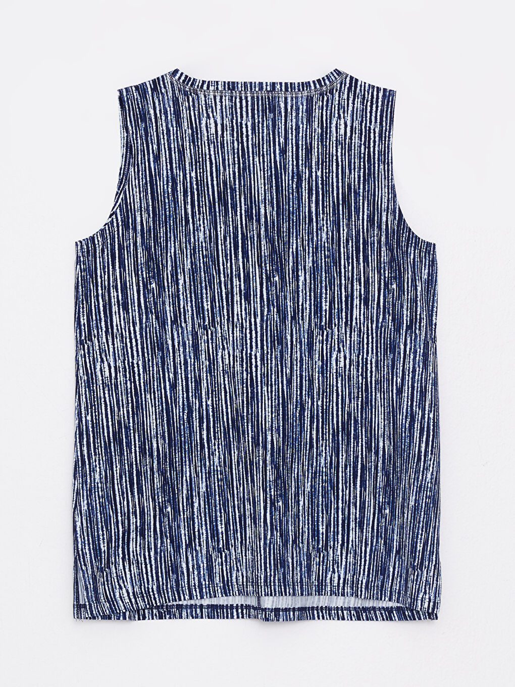 İndigo V Yaka Desenli Pamuklu Kadın Atlet-6