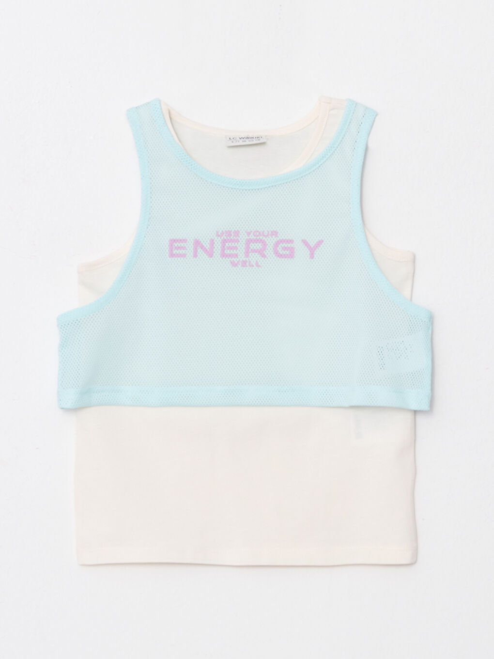 Crew Neck Girls Athlete and Mesh Top -S2IS84Z4-FRC