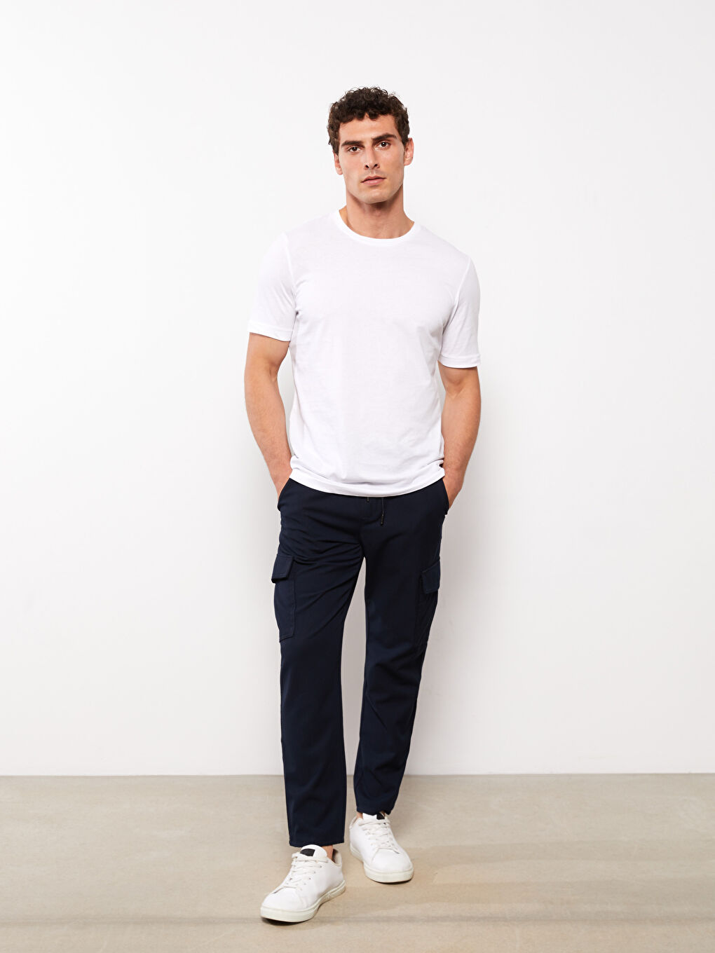 Lacivert Slim Fit Gabardin Erkek Pantolon-1