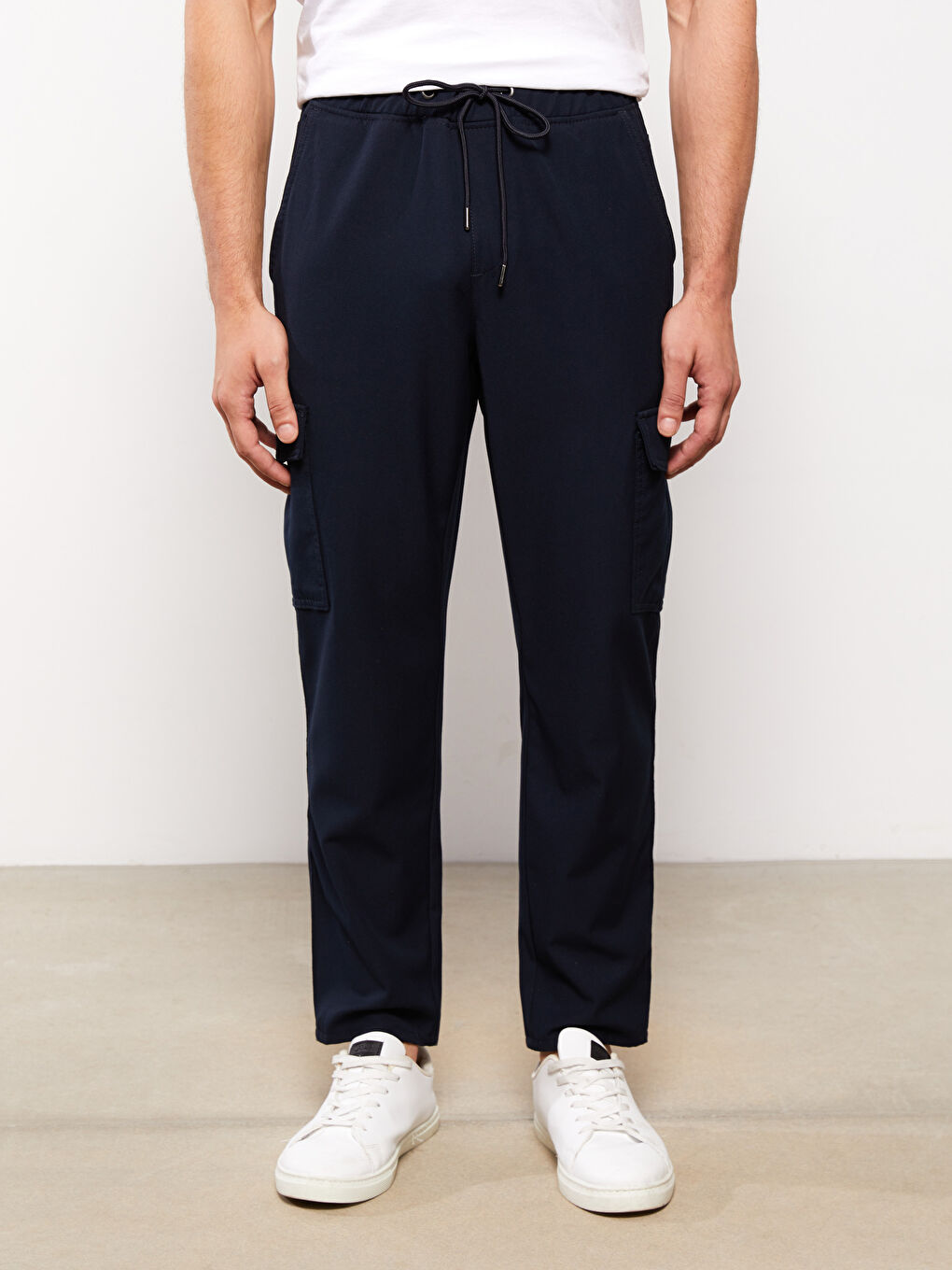 Lacivert Slim Fit Gabardin Erkek Pantolon-3