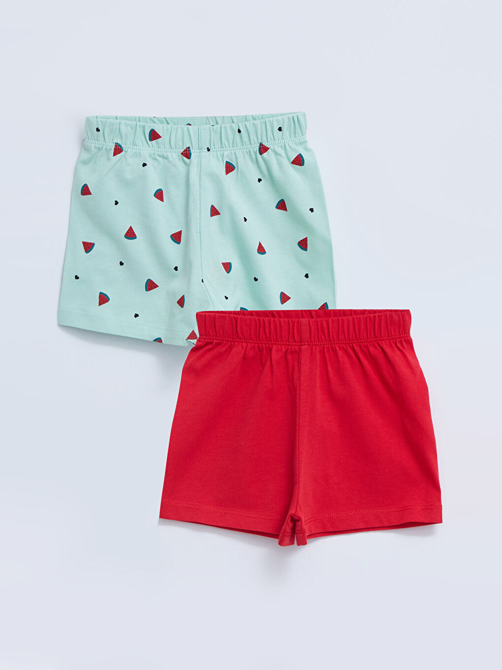 Elastic Waist Cotton Baby Girl Shorts 2 Pieces