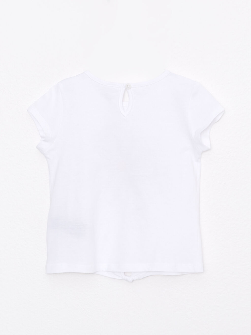 Beyaz Bisiklet Yaka Kısa Kollu Baskılı Pamuklu Kız Bebek Tişört ve Tayt 2'li Takım-2