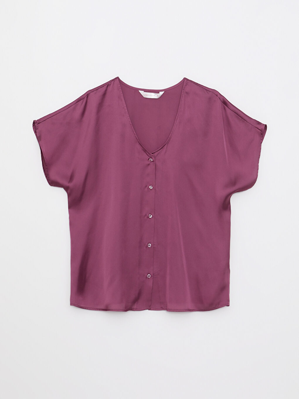 LCW DREAM V Neck Plain Short Sleeve Satin Women's Pyjama Set -S2IT34Z8-H7Z