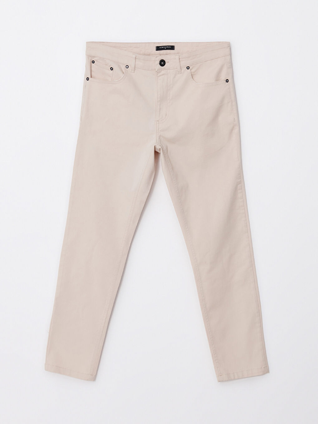 Bej Slim Fit Gabardin Erkek Pantolon-5