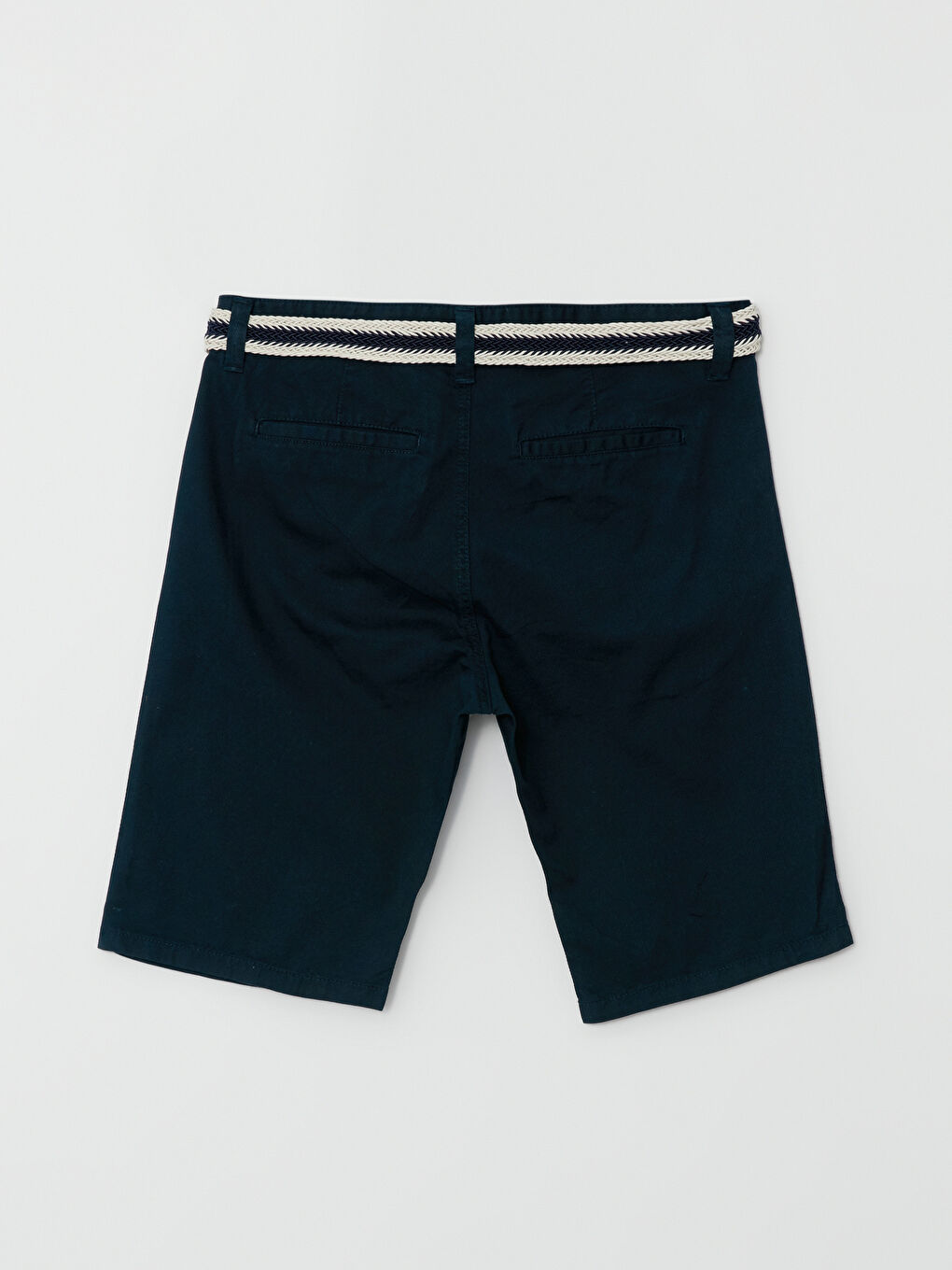 Slim Fit Belted Gabardine Men's Shorts -S2IT46Z8-SKL