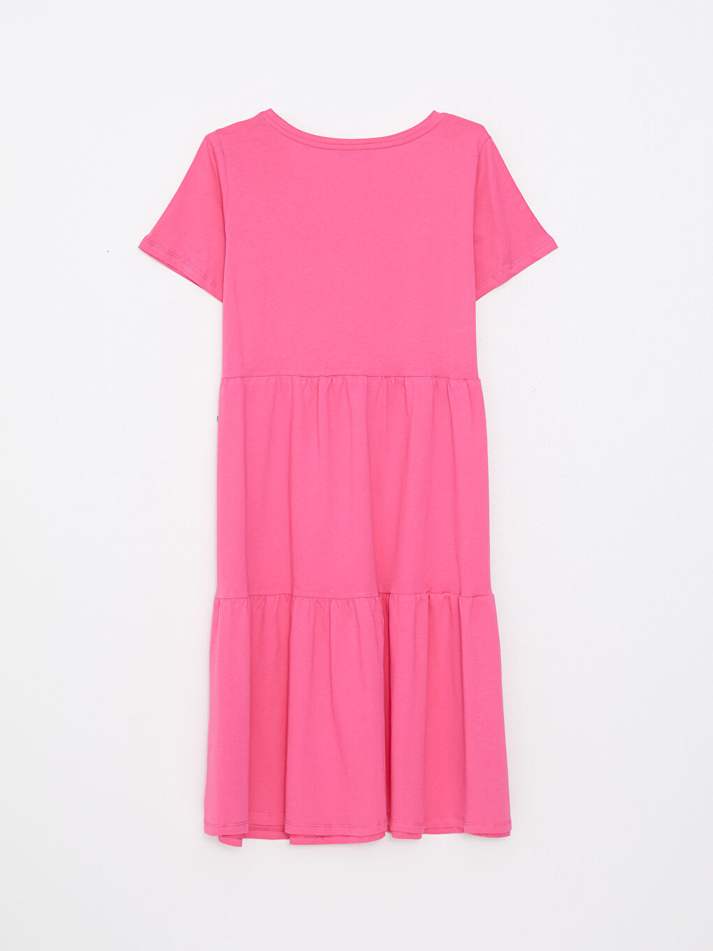 LC WAIKIKI Plus Size V-Neck Straight Short Sleeve Cotton Women's Dress -S2IT49Z8-R0J