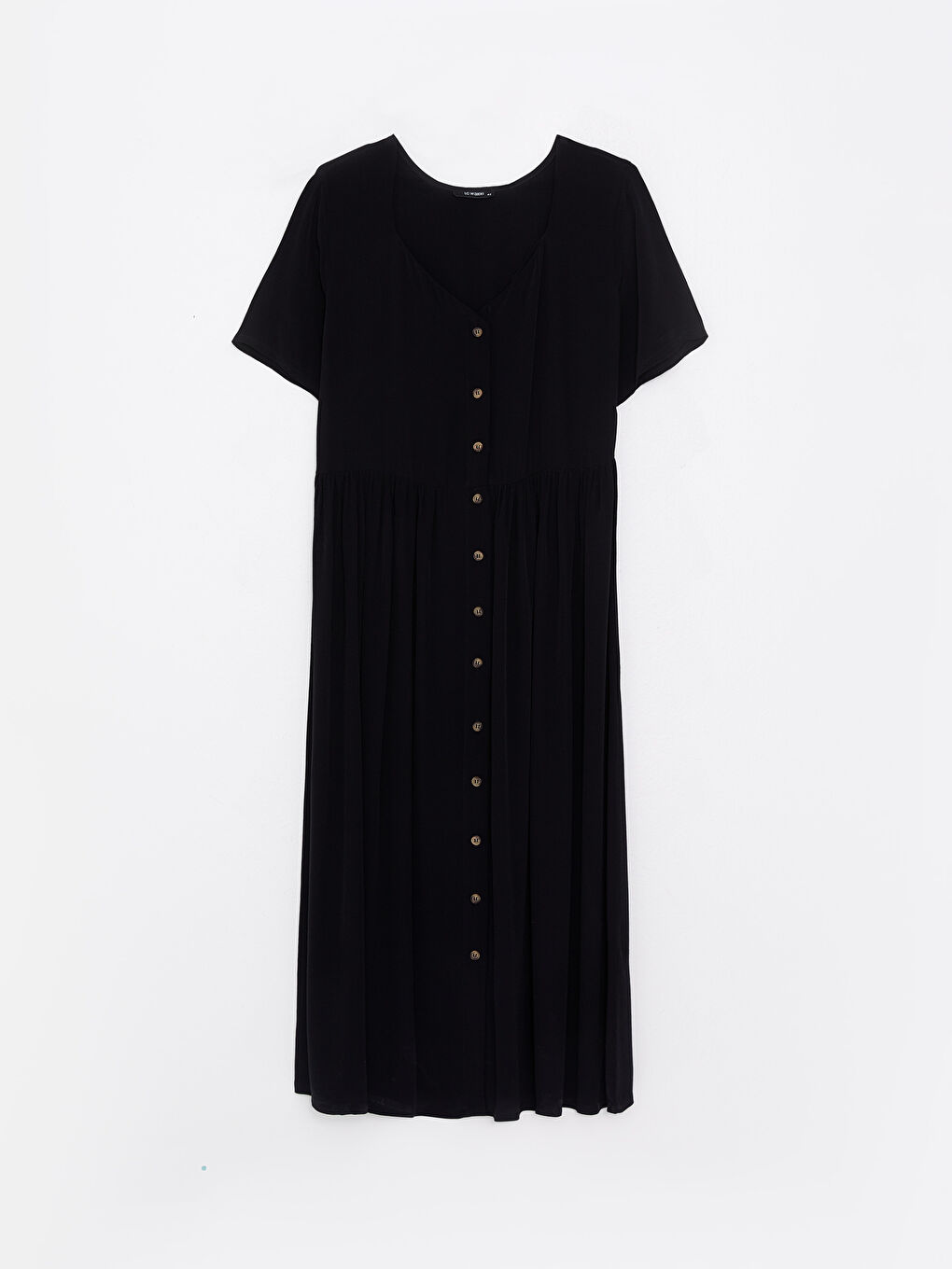Plus Size Sweetheart Neck Straight Short Sleeve Viscose Women's Dress-5