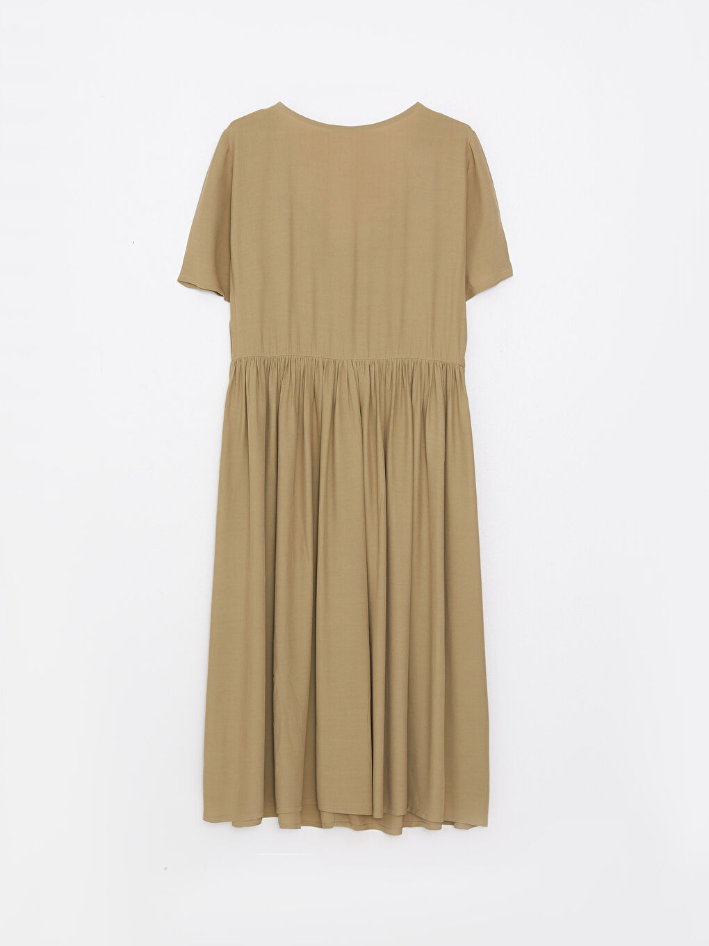 Plus Size Sweetheart Neck Straight Short Sleeve Viscose Women's Dress-6