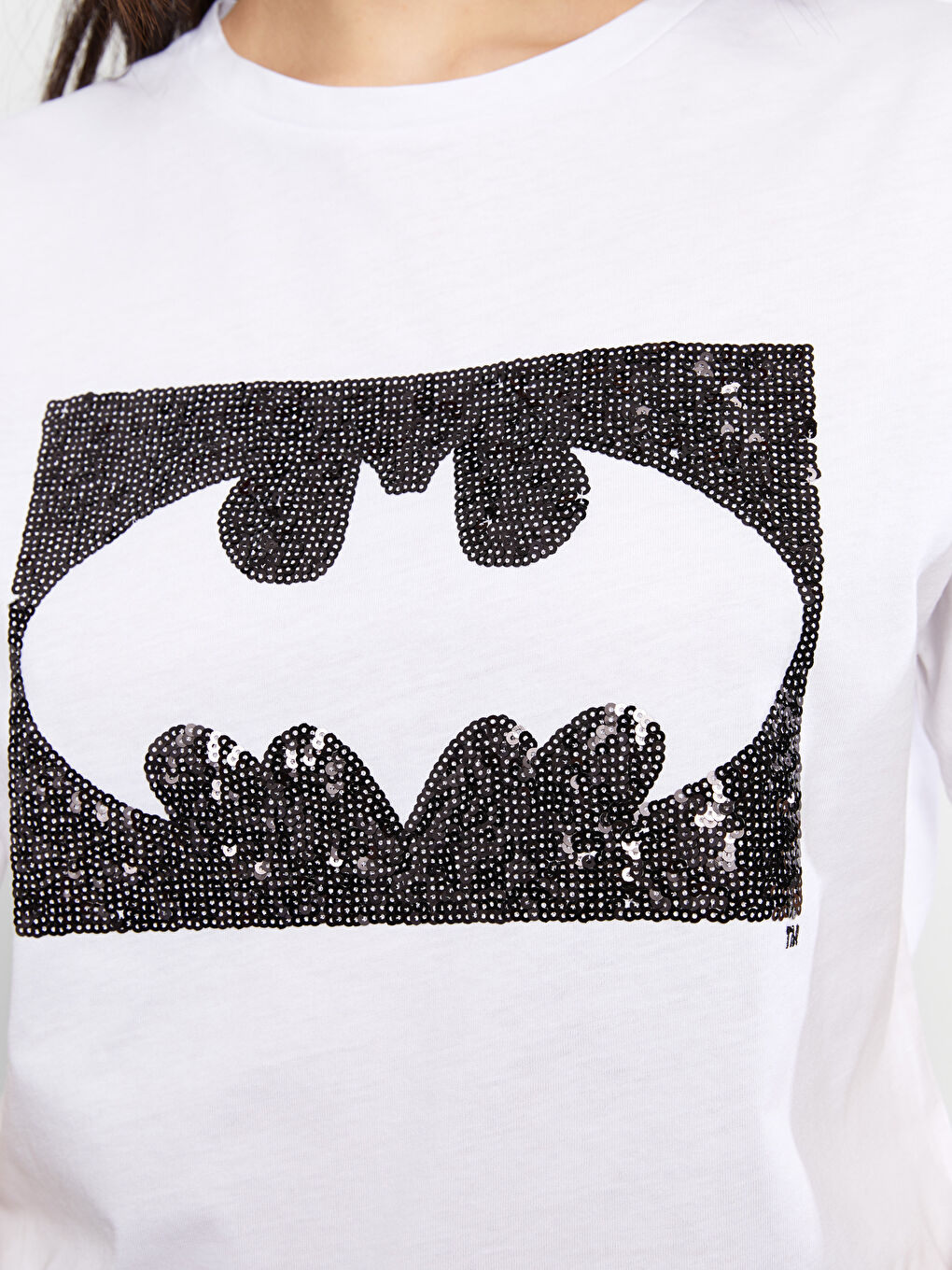 Crew Neck Batman Printed Short Sleeve Cotton Women's T-Shirt-3