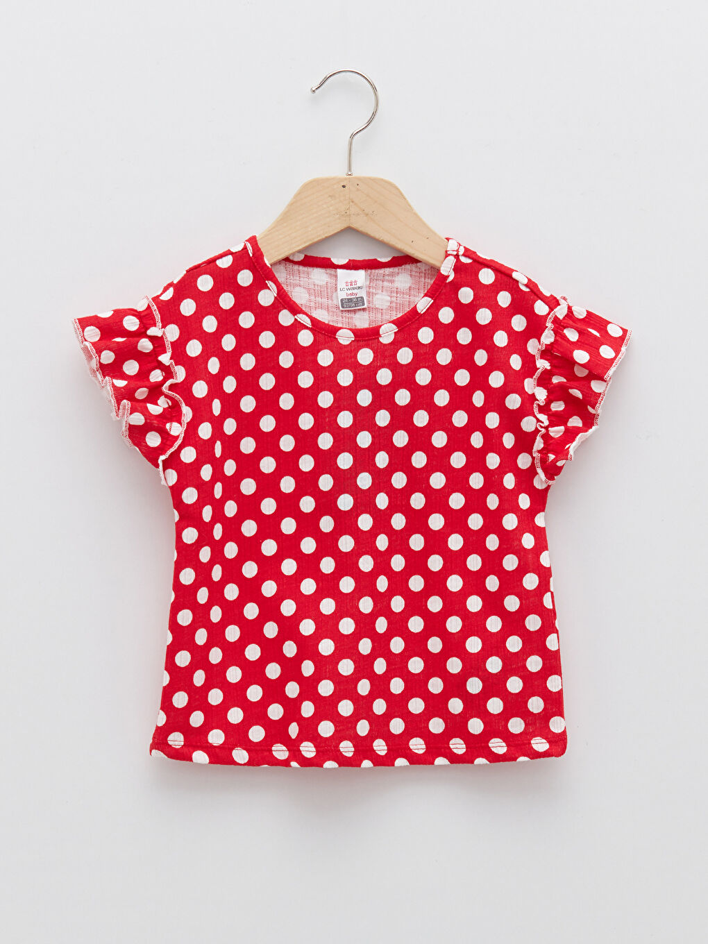 Crew Neck Short Sleeve Printed Baby Girls' T-Shirt