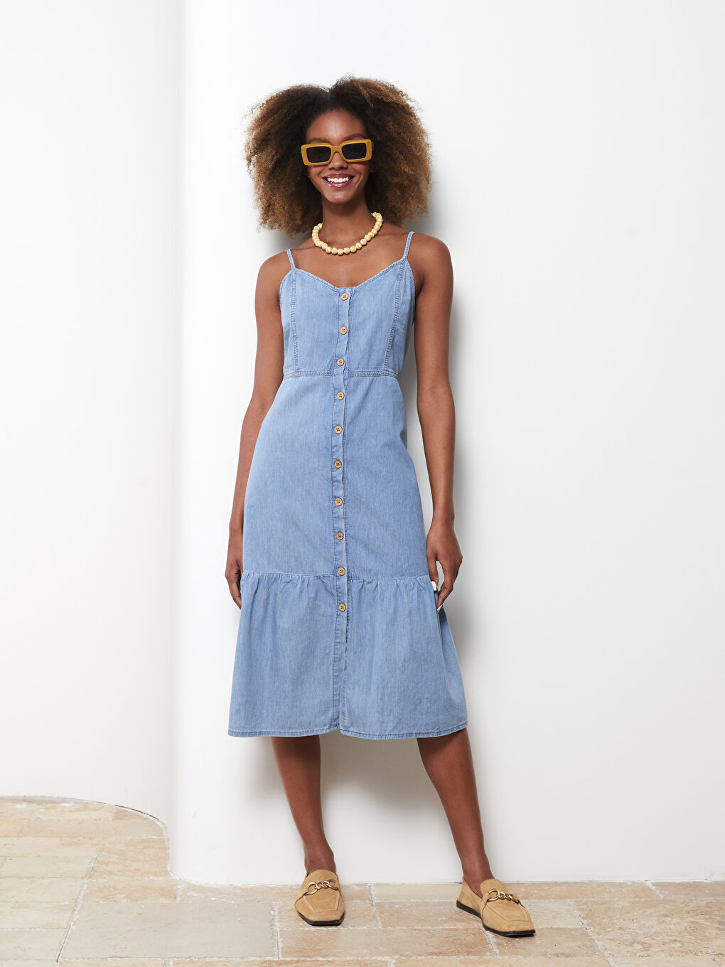 Heart Collar Straight Strap Women's Rodeo Jean Dress -S2IU04Z8-311