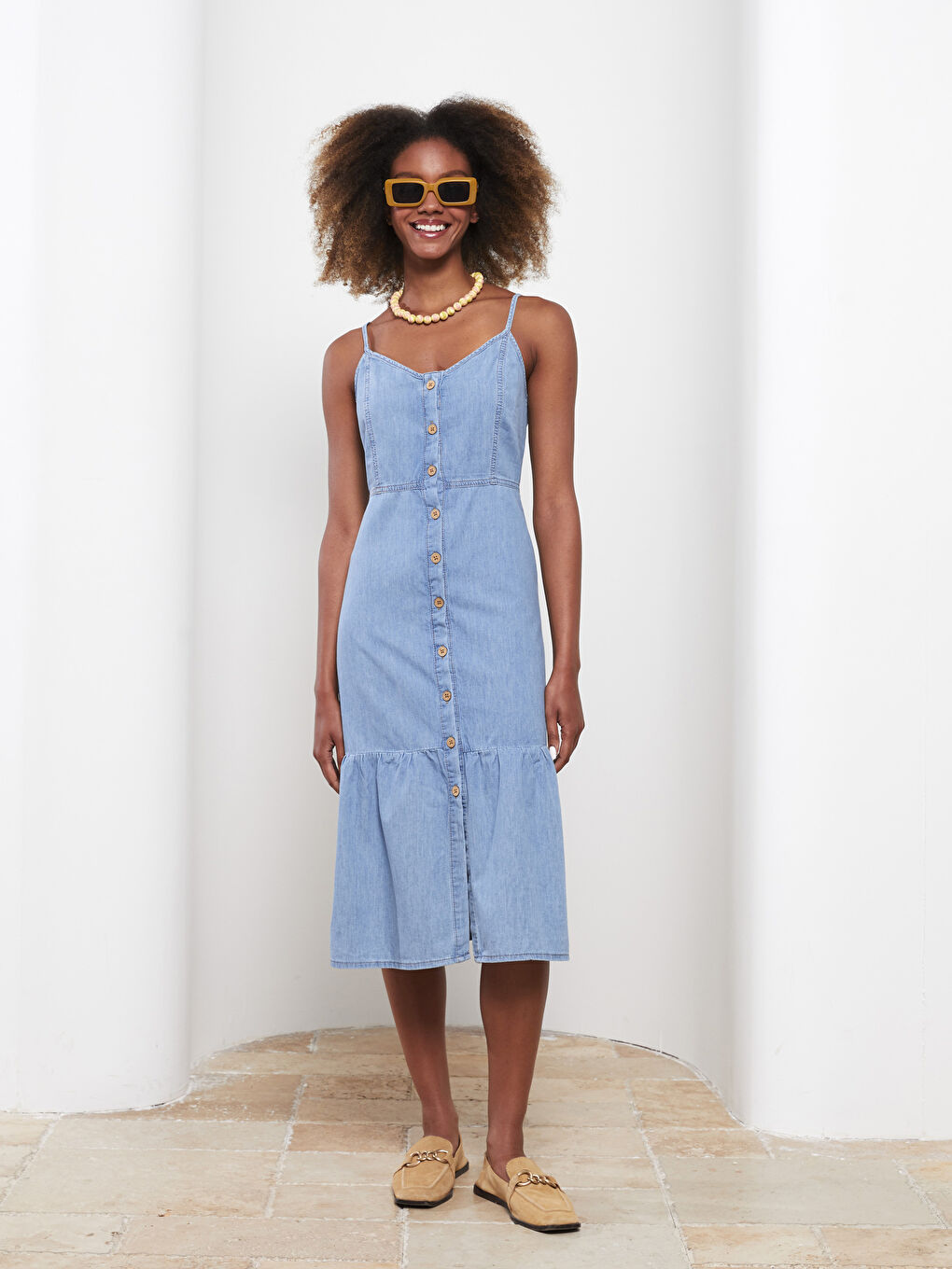 Heart Collar Straight Strap Women's Rodeo Jean Dress -S2IU04Z8-311