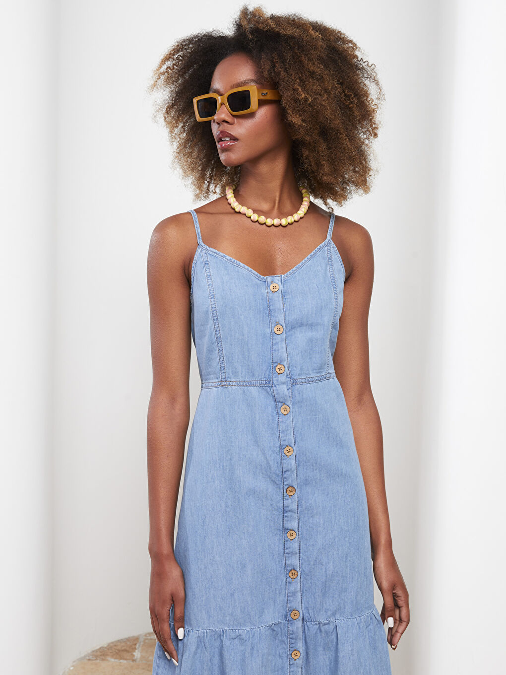 Heart Collar Straight Strap Women's Rodeo Jean Dress -S2IU04Z8-311