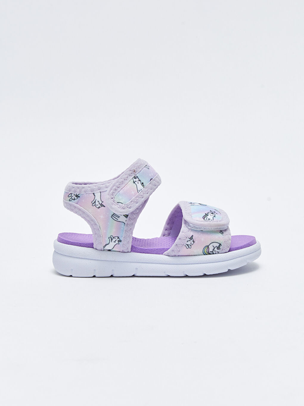 LC Waikiki Printed Hook and Loop Closure Baby Girl Sandals -S2IU09Z1-LS9